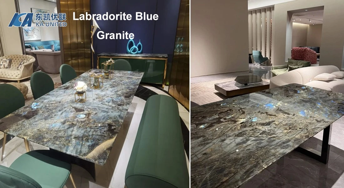 Labradorite Blue Granite Rectangluar Dining Tables-KA UNITED Labradorite Blue Granite Rectangluar Dining Tables-KA UNITED