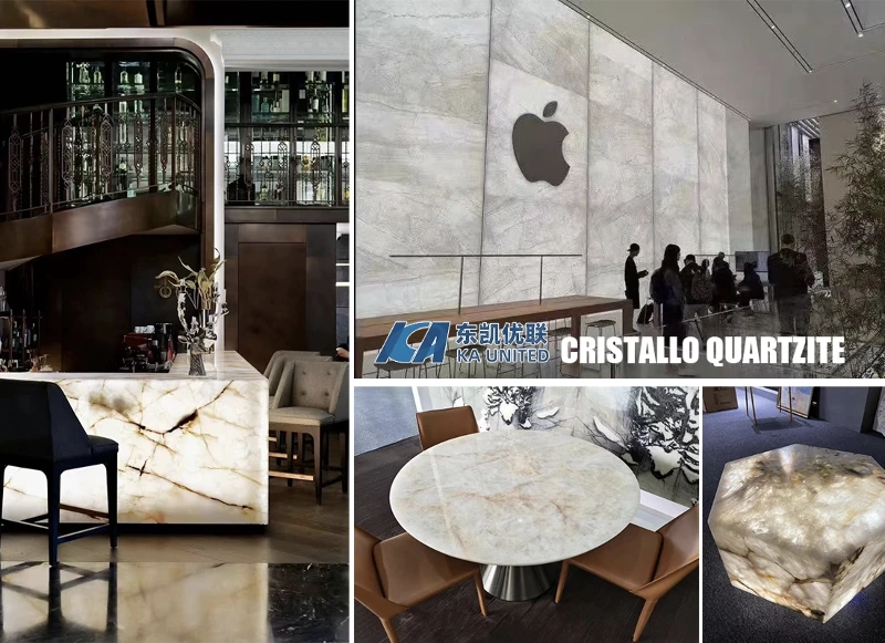 Cristallo White Quartzite Backlit Projects KA UNITED Cristallo White Quartzite Backlit Projects KA UNITED