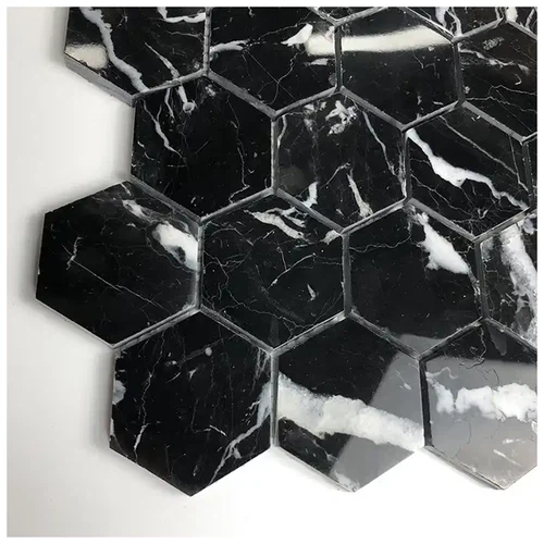 nero marquina hexagon mosaic nero marquina hexagon mosaic