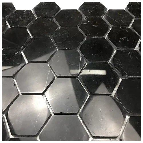 Black Marquina Marble Hexagon Mosaic Tiles Black Marquina Marble Hexagon Mosaic Tiles