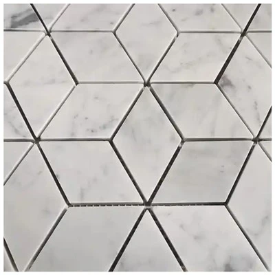Carrara marmar romb mozaik kafel