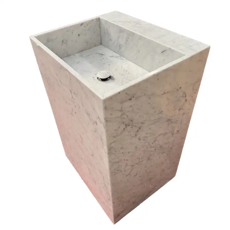 Carrara marmar poydevorli lavabo