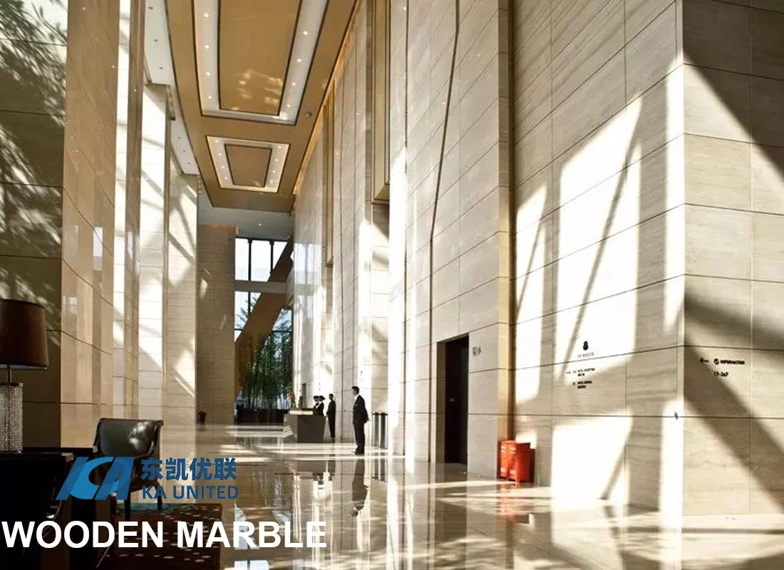 Wooden White Marble Tiles of Office Building Lobby Projects-KA UNITED Wooden White Marble Tiles of Office Building Lobby Projects-KA UNITED