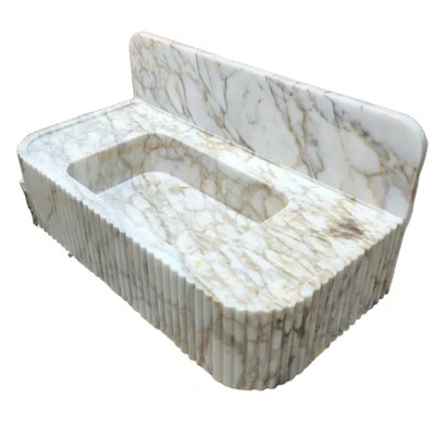 Calacatta oltin marmar yivli lavabo