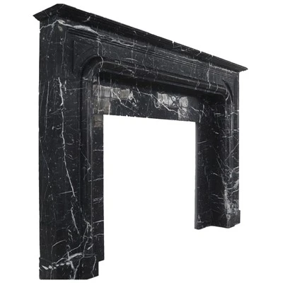 Nero Marquina marmar mantel kamini